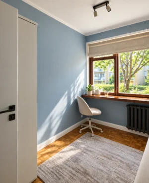 Pokoje studenckie Sołacz Park Sołacki Poznań wysoki standard blisko centrum Loftof.space cichy pokój od podwórka